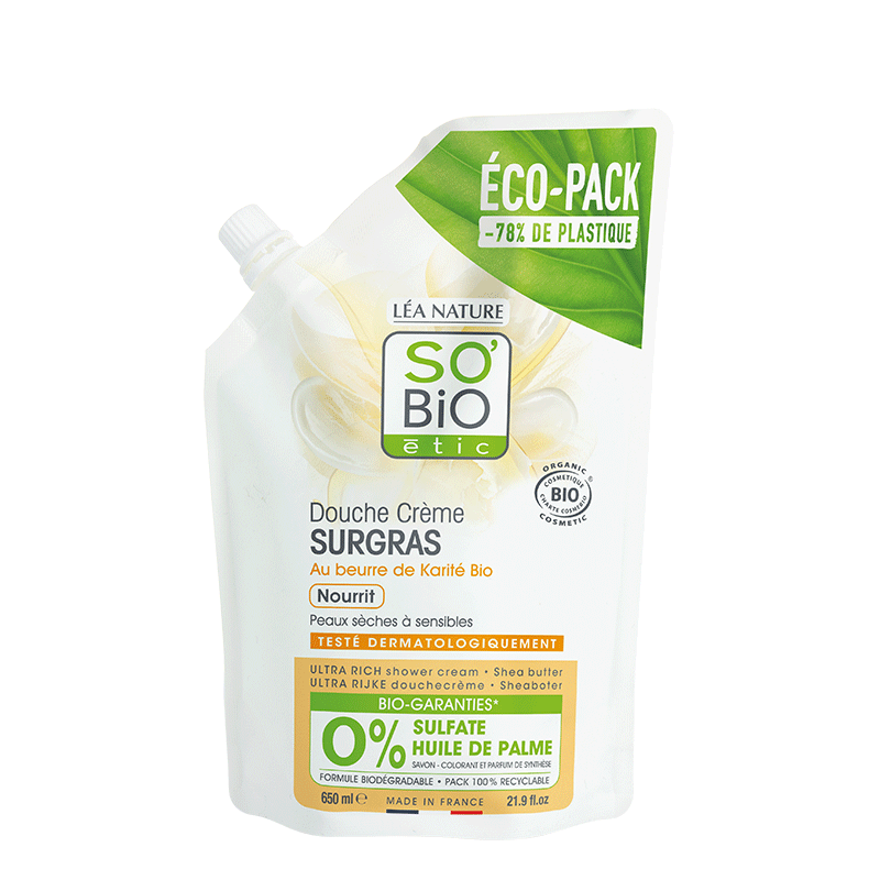 Eco-pack douche crème SURGRAS Karité bio – 650ml